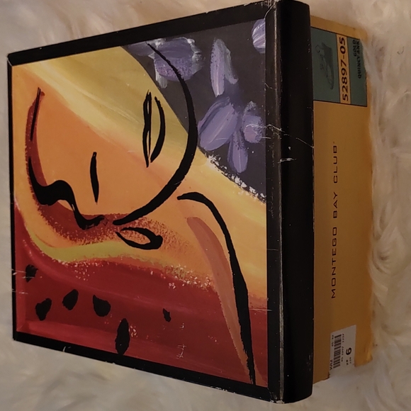 Y2K Peach Golddust Platform Jute Wedges Size 6 - Picture 9 of 9